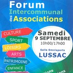 Forum intercommunal des associations  samedi 9 septembre 2017 Lussac