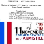 ceremonie du 11 novembre à Petit Palais et cornemps 2018