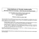 Inscription école  maternelle Petit Palais et cornemps