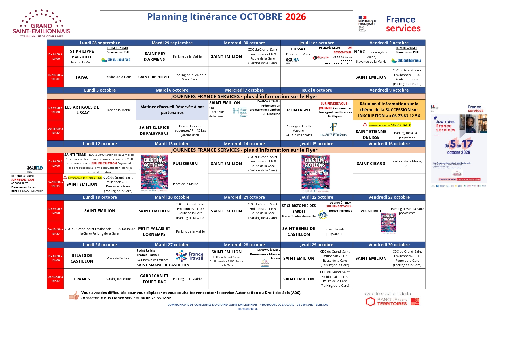 Bus France Services Planning