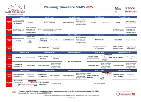 Bus France Services Planning