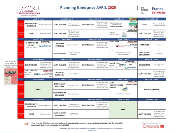 Bus France Services Planning