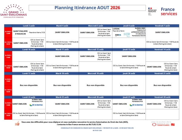 Bus France Services Planning