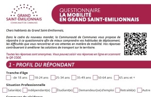QUESTIONNAIRE La mobilité en Grand Saint-Emilionnais
